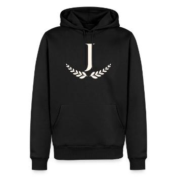 J - Männer Premium Bio Hoodie - Schwarz - Vorne - Nico (187cm)