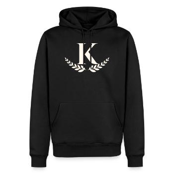 K - Männer Premium Bio Hoodie - Schwarz - Vorne - Nico (187cm)