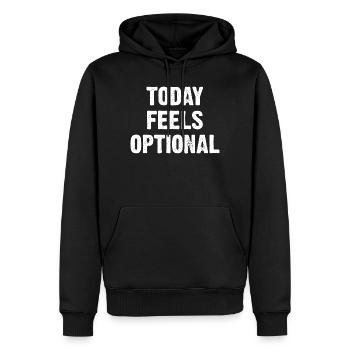 Aujourd’hui semble optionnel - Sweat à capuche Premium bio Homme - noir - Devant - Nico (187cm)