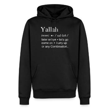 Yallah Arabe défenition - Sweat à capuche Premium bio Homme - noir - Devant - Nico (187cm)