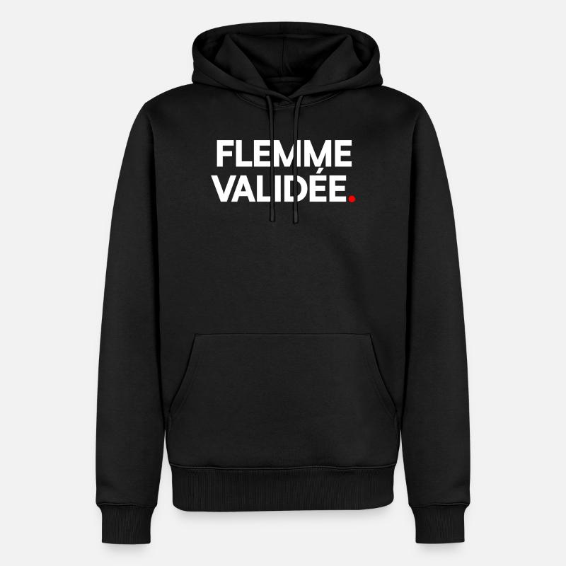 Flemme validée - Sweat à capuche Premium bio Homme - noir
