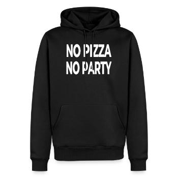 Pizza - Männer Premium Bio Hoodie - Schwarz - Vorne - Nico (187cm)