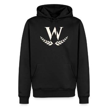 W - Männer Premium Bio Hoodie - Schwarz - Vorne - Nico (187cm)
