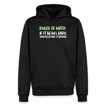 Rules of Math: Easy Seems Wrong - Men’s Premium Organic Hoodie - black - Front - Nico (187cm)