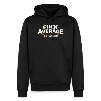 Être fermier au lieu de moyen - Sweat à capuche Premium bio Homme - noir - Devant - Nico (187cm)