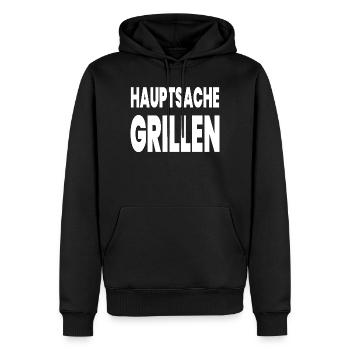 Griller - Sweat à capuche Premium bio Homme - noir - Devant - Nico (187cm)