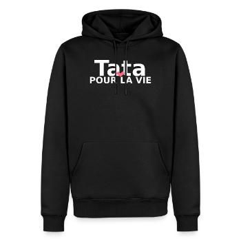 Tata pour la vie  - Sweat à capuche Premium bio Homme - noir - Devant - Nico (187cm)