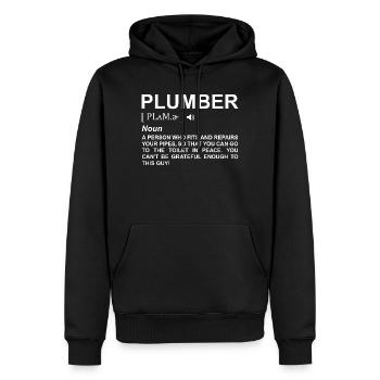 Définition du plombier - Sweat à capuche Premium bio Homme - noir - Devant - Nico (187cm)