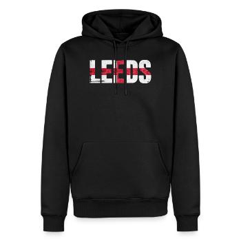 Leeds England - Männer Premium Bio Hoodie - Schwarz - Vorne - Nico (187cm)