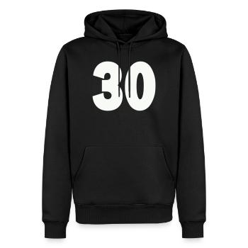 30- - Sweat à capuche Premium bio Homme - noir - Devant - Nico (187cm)