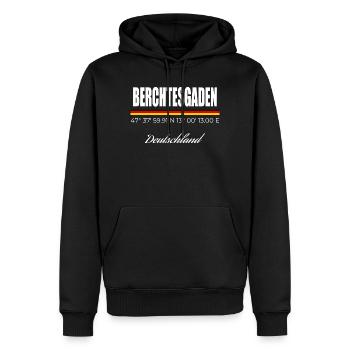Berchtesgaden - Männer Premium Bio Hoodie - Schwarz - Vorne - Nico (187cm)