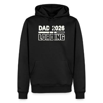 dad_2026_loading- - Männer Premium Bio Hoodie - Schwarz - Vorne - Nico (187cm)