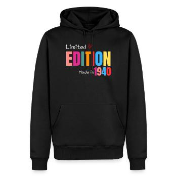 Limited edition Made in 1940 - Men’s Premium Organic Hoodie - black - Front - Nico (187cm)