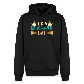 Yoga It´s A Relax-a-ful Day Funny Yoga - Männer Premium Bio Hoodie - Schwarz - Vorne - Nico (187cm)
