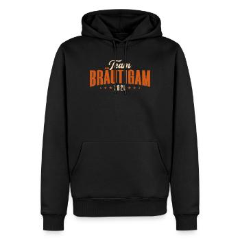 Enterrement de vie de garçon du Marié de l’équipe 2026 - Sweat à capuche Premium bio Homme - noir - Devant - Nico (187cm)
