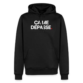 Ça me dépasse - Sweat à capuche Premium bio Homme - noir - Devant - Nico (187cm)