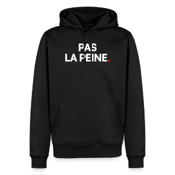 Pas la peine - Sweat à capuche Premium bio Homme - noir - Devant - Nico (187cm)