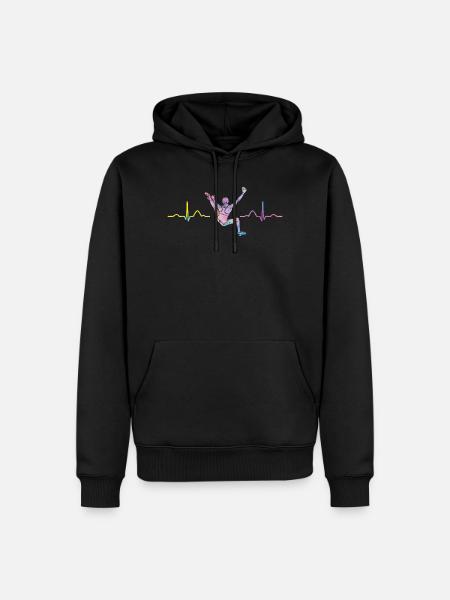 Boulderer Herzschlag Boulder Bouldern - Männer Premium Bio Hoodie - Schwarz