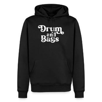 Drum and Bass Retro-Glyphen - Männer Premium Bio Hoodie - Schwarz - Vorne - Nico (187cm)