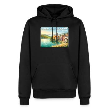 Lago del Turano - Männer Premium Bio Hoodie - Schwarz - Vorne - Nico (187cm)