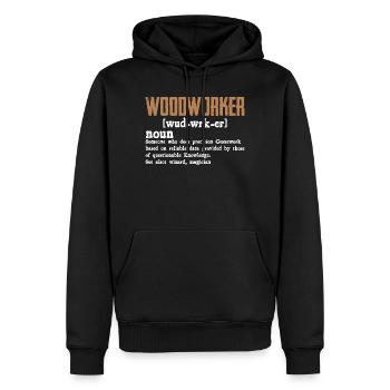 Conception d’une faute de frappe rustique pour menuisier - Sweat à capuche Premium bio Homme - noir - Devant - Nico (187cm)