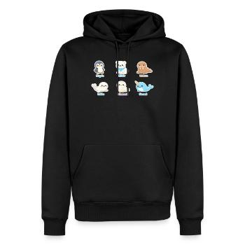 Kuschelige Arktis-Tierwelt - Männer Premium Bio Hoodie - Schwarz - Vorne - Nico (187cm)