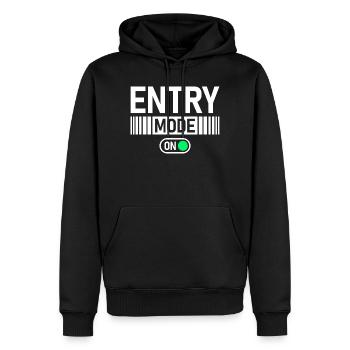 Entry Mode on Stock Market Exchange Trader - Men’s Premium Organic Hoodie - black - Front - Nico (187cm)