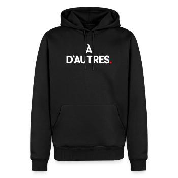 À d’autres - Sweat à capuche Premium bio Homme - noir - Devant - Nico (187cm)