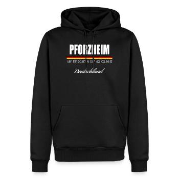 Pforzheim - Männer Premium Bio Hoodie - Schwarz - Vorne - Nico (187cm)