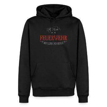 Feuerwehr 10 Jahre Abzeichen - Männer Premium Bio Hoodie - Schwarz - Vorne - Nico (187cm)