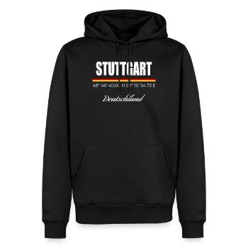 Stuttgart - Men’s Premium Organic Hoodie - black - Front - Nico (187cm)