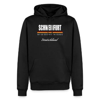 Schweinfurt - Männer Premium Bio Hoodie - Schwarz - Vorne - Nico (187cm)