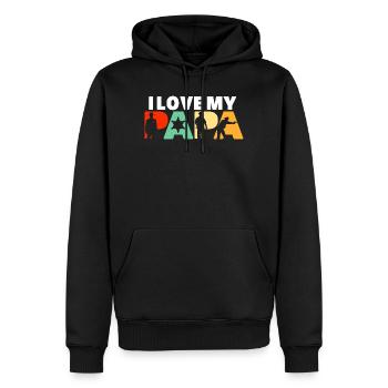 Ich liebe meinen Papa Sheriff Polizist Held - Männer Premium Bio Hoodie - Schwarz - Vorne - Nico (187cm)
