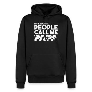 Mes personnes préférées m’appellent papa frisbee dad - Sweat à capuche Premium bio Homme - noir - Devant - Nico (187cm)