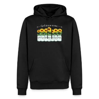 Inspirierende Christliche Sonnenblumen Jesus - Männer Premium Bio Hoodie - Schwarz - Vorne - Nico (187cm)