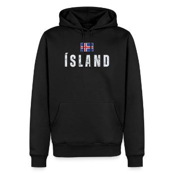 Drapeau islandais, patriote islandais - Sweat à capuche Premium bio Homme - noir - Devant - Nico (187cm)