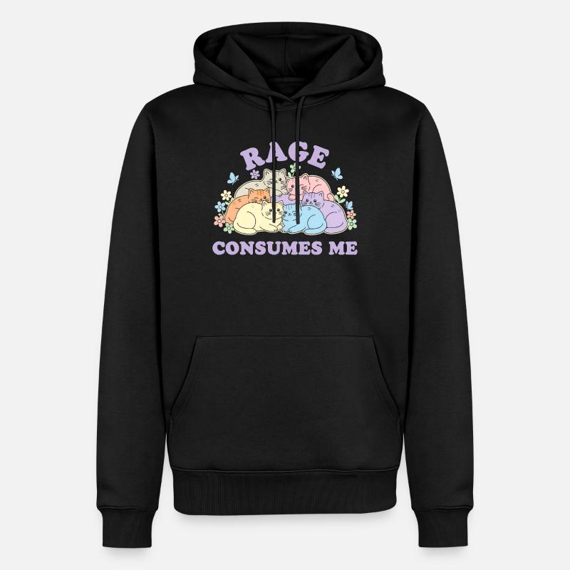 Nuage câlin des chats pastel - Sweat à capuche Premium bio Homme - noir