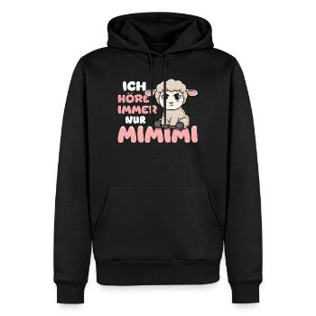  Ich Höre Immer Nur Ein Mimimi Schaf - Männer Premium Bio Hoodie - Schwarz - Vorne - Nico (187cm)