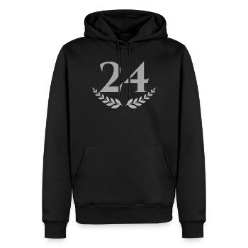 24 - Sweat à capuche Premium bio Homme - noir - Devant - Nico (187cm)