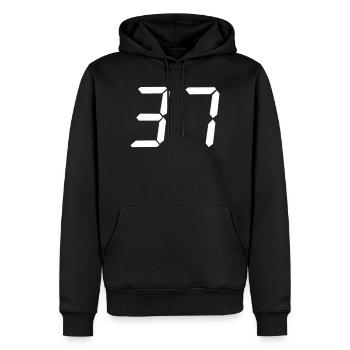 digitale_zahl_37- - Sweat à capuche Premium bio Homme - noir - Devant - Nico (187cm)