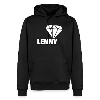 Lenny als Diamant - Männer Premium Bio Hoodie - Schwarz - Vorne - Nico (187cm)