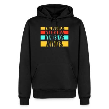 Le monde a besoin de toutes sortes d’esprits inspirants - Sweat à capuche Premium bio Homme - noir - Devant - Nico (187cm)