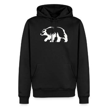 Silhouette d’ours - Sweat à capuche Premium bio Homme - noir - Devant - Nico (187cm)