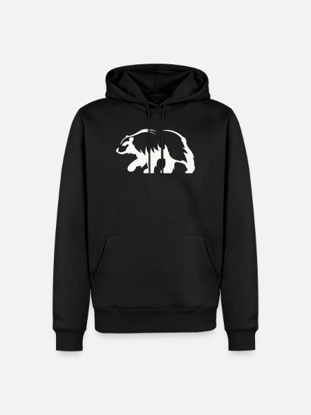 Silhouette d’ours - Sweat à capuche Premium bio Homme - noir