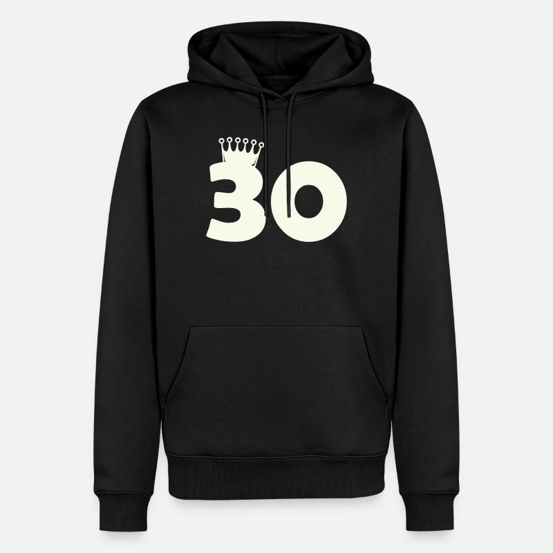 30_krone - Männer Premium Bio Hoodie - Schwarz