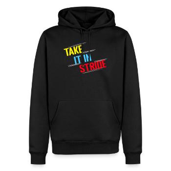Running Run Take It In Stride Marathon Runner - Men’s Premium Organic Hoodie - black - Front - Nico (187cm)