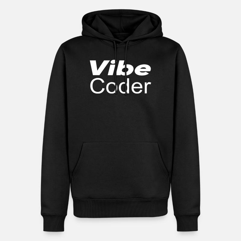 Techno-Utopie: Vibe Coder - Männer Premium Bio Hoodie - Schwarz