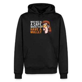 Coupe mulet Coupe mulet - Sweat à capuche Premium bio Homme - noir - Devant - Nico (187cm)