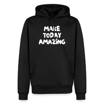 Rendez aujourd’hui incroyable - Sweat à capuche Premium bio Homme - noir - Devant - Nico (187cm)