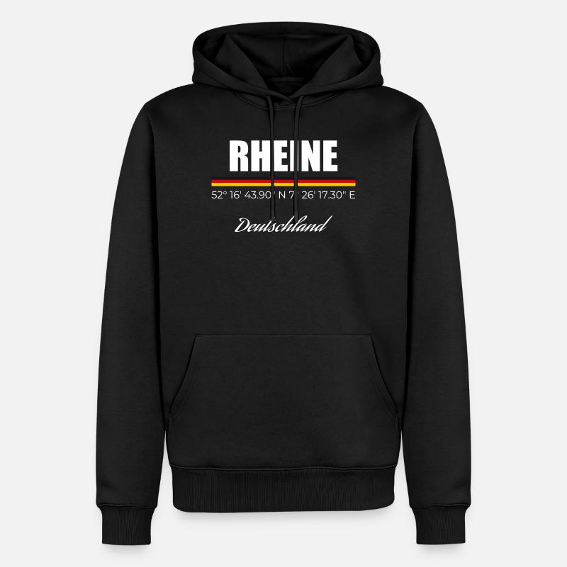 Rheine - Männer Premium Bio Hoodie - Schwarz